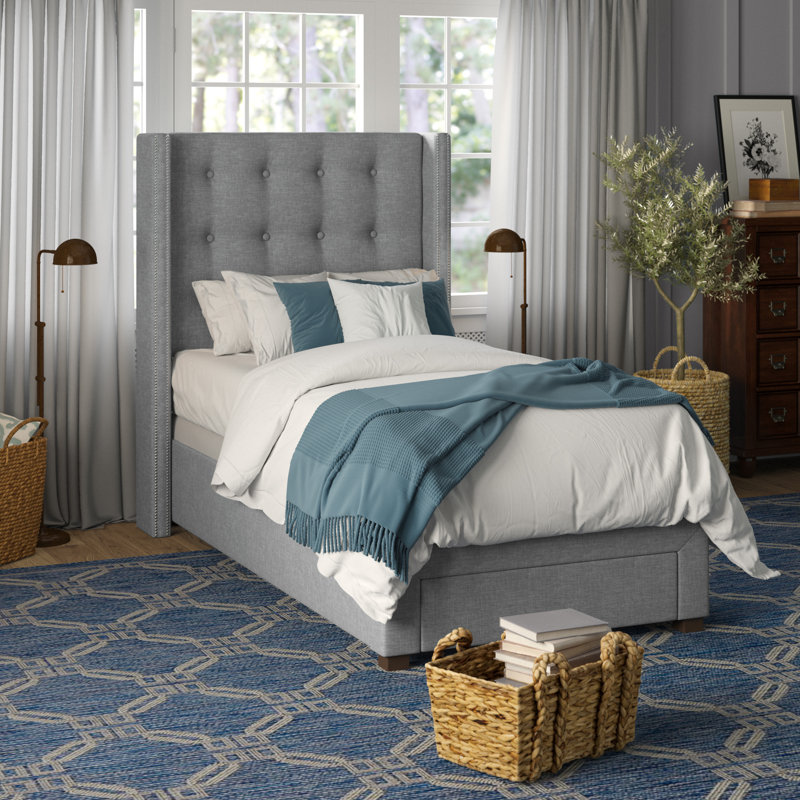 Red Barrel Studio® Upholstered Wingback Storage Bed & Reviews Wayfair